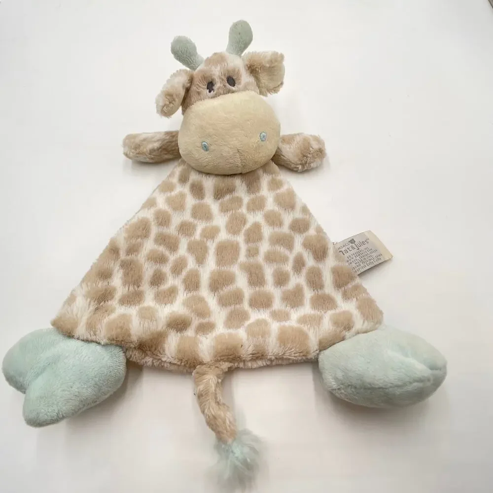 Nat & Jules Demdaco Giraffe Mint Green Big Feet Lovey Luxurious Baby Colby 2014